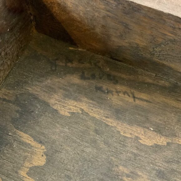 Vintage Wooden Treasure Chest Jewelry Box Hinged Lid Metal Accents Mexico - Picture 7 of 8